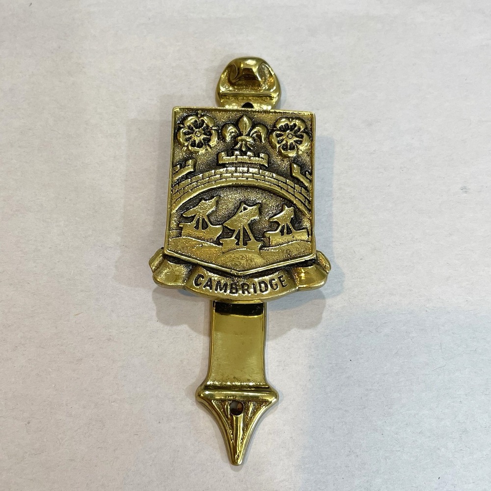 Vintage‎ Style Unbranded British Brass Door Knocker Cambridge Crest Shield